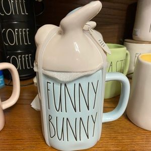 Rae Dunn Funny Bunny Topper Mug